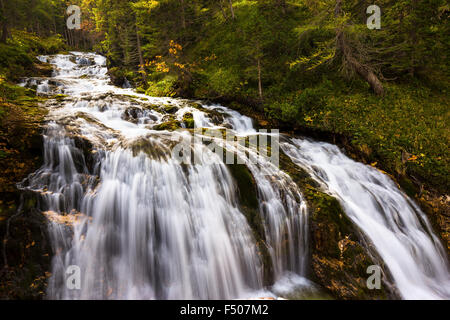 The Fanes waterfalls. The Ampezzo Dolomites. Parco Naturale Dolomiti d'Ampezzo. Veneto. Italy. Europe. Stock Photo