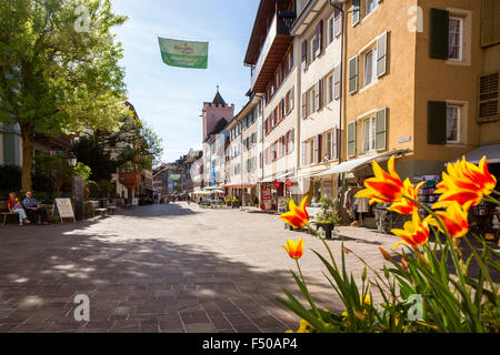 Medieval Old Town, Rheinfelden, Canton Aargau, Switzerland. Stock Photo