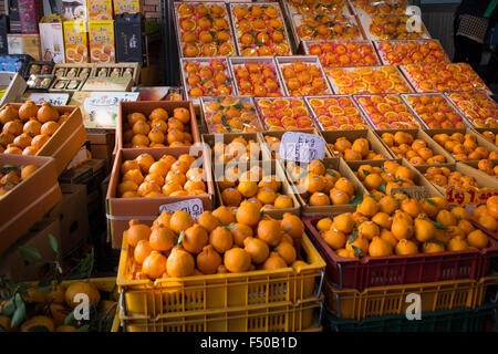 Oranges for sale in a market in Jeju Island, South Koreas Stock Photo