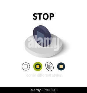 Stop icon in different style Stock Vector