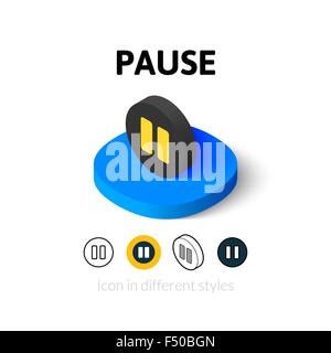 Pause icon in different style Stock Vector