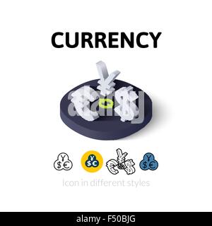 Currency icon in different style Stock Vector