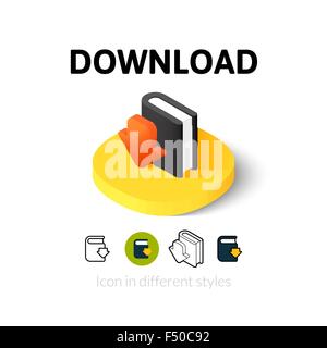 Download icon in different style Stock Vector