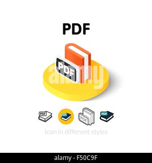 PDF icon in different style Stock Vector