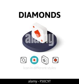 Diamonds icon in different style Stock Vector