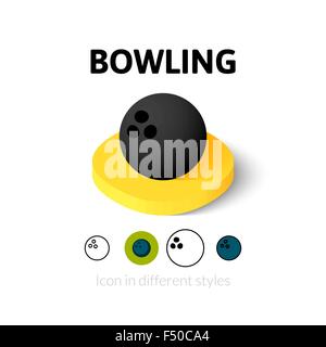 Bowling icon in different style Stock Vector