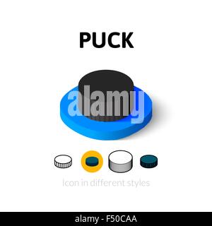 Puck icon in different style Stock Vector
