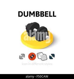 Dumbbell icon in different style Stock Vector