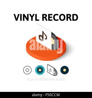 Vinyl record icon in different style Stock Vector