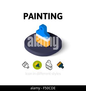 Painting icon in different style Stock Vector