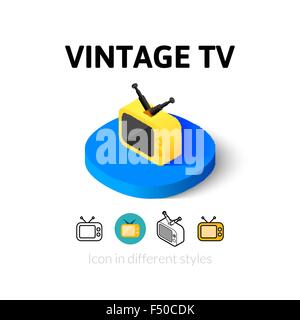 Vintage TV icon in different style Stock Vector