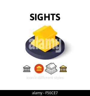 Sights icon in different style Stock Vector