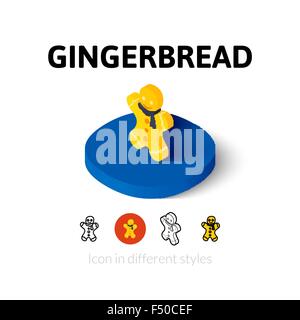 Gingerbread icon in different style Stock Vector