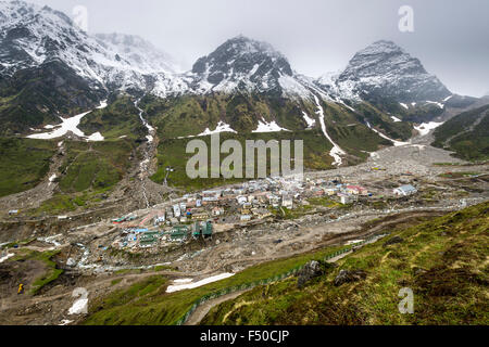 The small town around Kedarnath Temple got totally destroyed by the 2013 flood Stock Photo