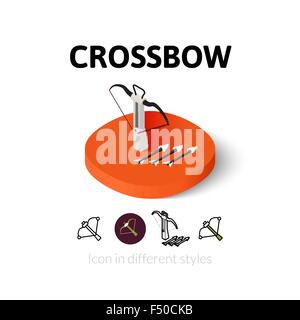 Crossbow icon in different style Stock Vector