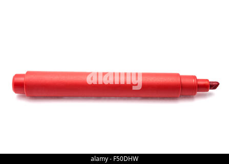 Red marker pen isolated on white Stock Photo