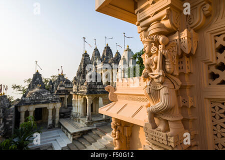 The sacred site of Shatrunjaya contains more than 850 temples on top of a hill and is one of the major pilgrim sites for Jains Stock Photo