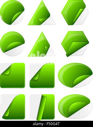 Green sticker label Stock Vector