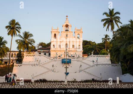 The Panchim Church is the main church in the Capitol City of Goa, a former portuguese colony Stock Photo