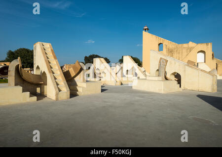 Some of the architectural astronomical instruments at Jantar Mantar, built by Sawai Jai Singh Stock Photo