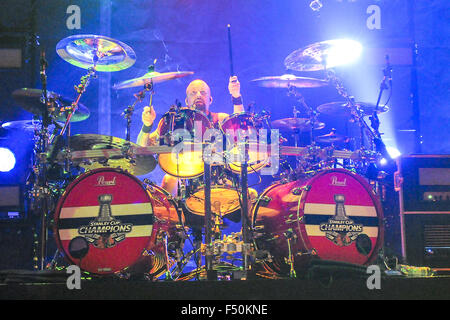 Disturbed debut their album 'Immortalized' at House of Blues Chicago  Featuring: Mike Wengren Where: Chicago, Illinois, United States When: 22 Aug 2015 Stock Photo