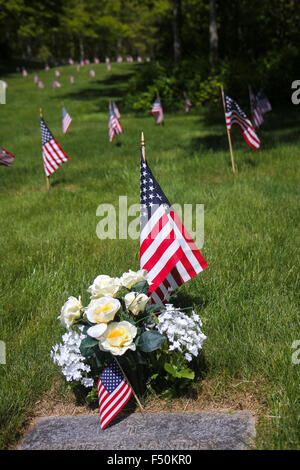 Memorial Day at Massachusetts National Cemetery, Bourne, Massachusetts, United States Stock Photo