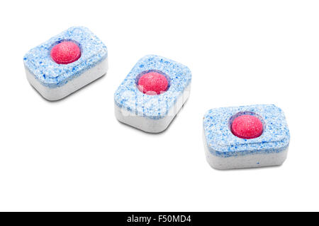 Dishwasher tablets on white background isolated Stock Photo