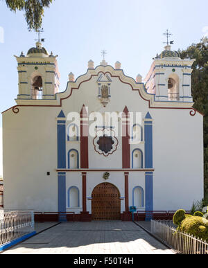 Temple of the Virgin Mary of the Assumption in the town of Santa Maria del Tule, Oaxaca, Mexico. Stock Photo