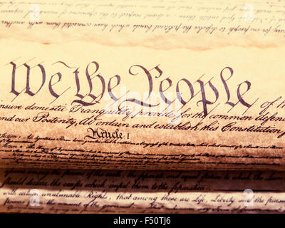 Preamble to US Constitution Stock Photo