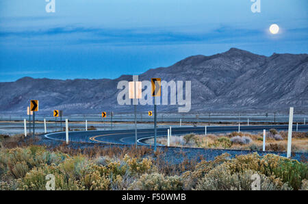 Highway signs in the desert Stock Photo