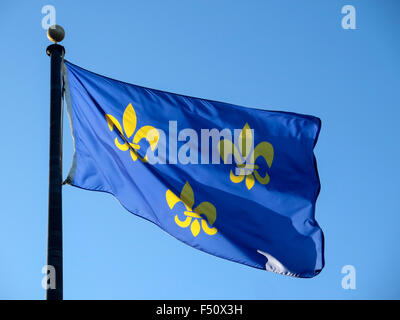 Fleur-de-lis flag in Baton Rouge, Louisiana, USA Stock Photo