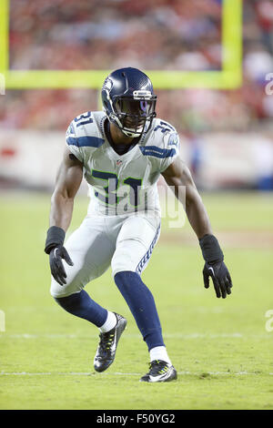 Santa Clara, CA. 22nd Oct, 2015. Seattle safety Kam Chancellor during action in an NFL game against the San Francisco 49ers at Levi's Stadium in Santa Clara, CA. The Seahawks won 20-3. Daniel Gluskoter/CSM/Alamy Live News Stock Photo