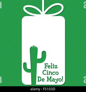 Cactus cut out tag card in vector format. Stock Vector
