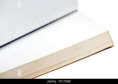 open book macro isolated on white Stock Photo