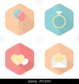 wedding symbols, icons, infographic Stock Vector