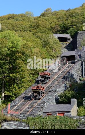 Dinirwic Vivian Quarry incline Llanberis Snowdonia National Park Gwynedd Wales Cymru UK GB Stock Photo
