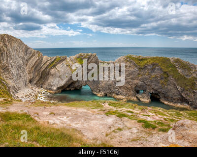 Stair Hole cove and rock arches near Lulworth Cove Dorset Dorset England UK Europe Stock Photo