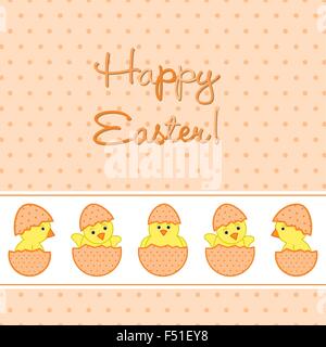 Baby Chicks Easter card in vector format. Stock Vector