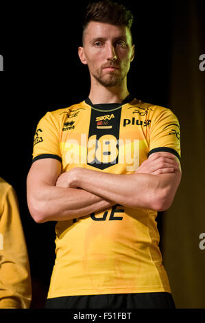 Belchatow, Poland. 25th Oct, 2015. Nicolas Marechal, pictured during official presentation of PGE Skra Belchatow team for 2015/2016 volleyball season. Credit:  Marcin Rozpedowski/Alamy Live News Stock Photo
