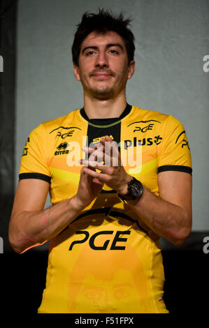 Belchatow, Poland. 25th Oct, 2015. Nicolas Uriarte, pictured during official presentation of PGE Skra Belchatow team for 2015/2016 volleyball season. Credit:  Marcin Rozpedowski/Alamy Live News Stock Photo