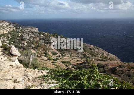 This strange farm is situated on the side of a cliff. Makes ploughing a whole new experience! Stock Photo