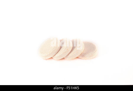 Closeup on Isolated effervescent tablets, on white background Stock Photo