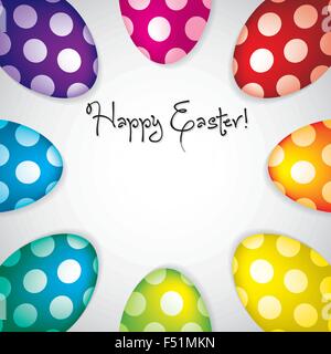 Circle of Easter eggs border in vector format. Stock Vector