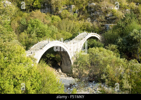 Ancient stone bridge Zagori, Pindus mountains, Epirus, Greece. Stock Photo