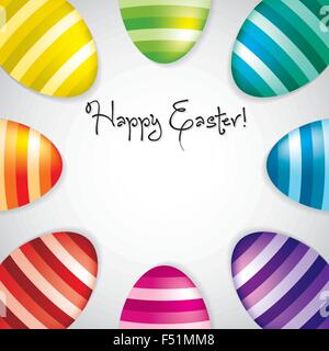 Circle of Easter eggs border in vector format. Stock Vector