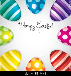 Circle of Easter eggs border in vector format. Stock Vector