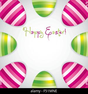 Circle of Easter eggs border in vector format. Stock Vector