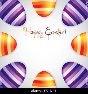 Circle of Easter eggs border in vector format. Stock Vector