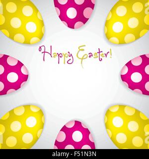Circle of Easter eggs border in vector format. Stock Vector