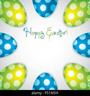 Circle of Easter eggs border in vector format. Stock Vector